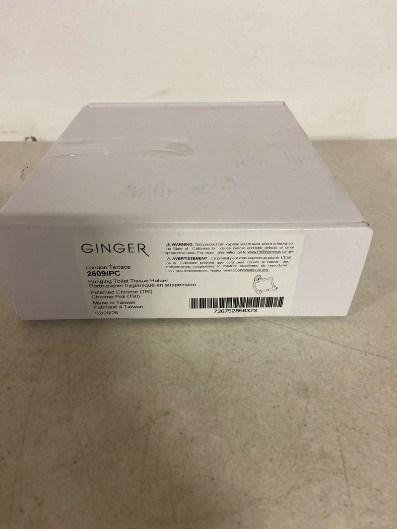 Ginger 2609/PC Hanging Toilet Toilet Paper Holder from the London Terrace Collection - Polished Chrome