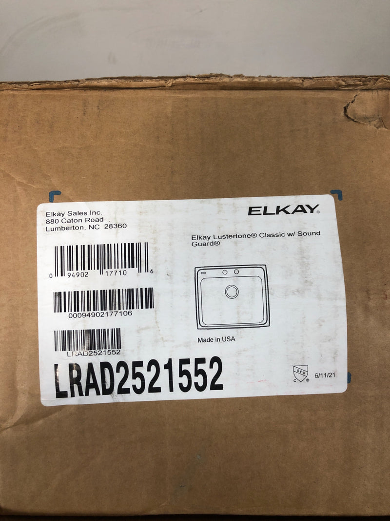 Elkay Lustertone Drop-In 25-in x 21.25-in Lustertone Single Bowl 2-Hole Kitchen Sink