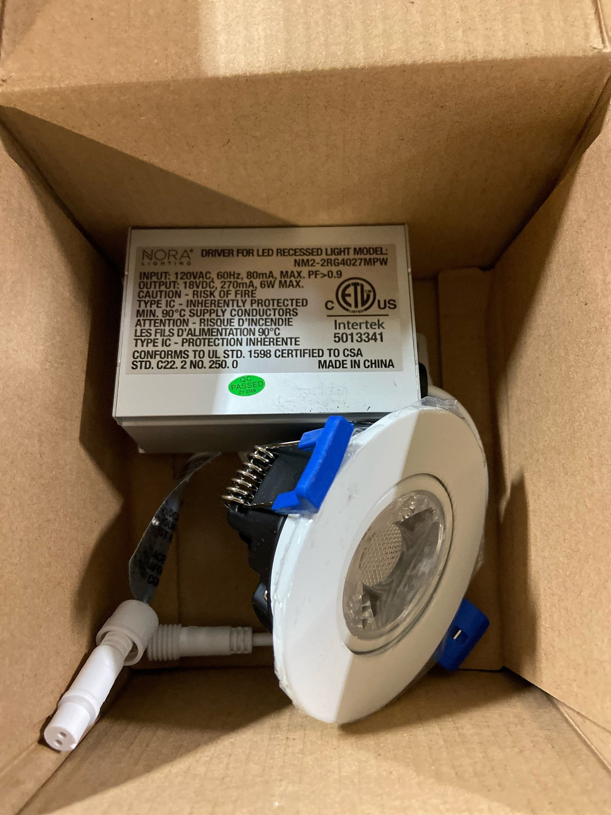 Nora NM2-2RG4027MPW 2" Mini Recessed Gimbal, 400 Lumens - No Housing Required (Matte Powder White, 2700K)