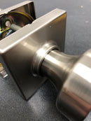 Kwikset 740PSKSQT-15S Pismo Single Cylinder Keyed Entry Door Knob Set with Square Rose and SmartKey - Satin Nickel