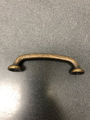 Jeffrey Alexander 527ABM-D Bremen 1 Series 3-3/4"  Center to Center Curved Cabinet Handle / Drawer Pull - Distressed Antique Brass