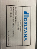 Deltana S44HD26 4" x 4" Square Corner Plain Bearing Mortise Hinge - Pair - Polished Chrome