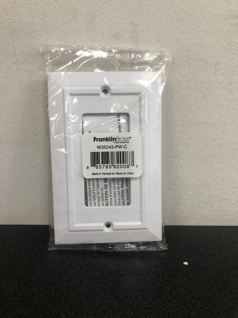 Franklin Brass W35243-PW-C Classic Architecture Single Rocker / GFI Outlet Wall Plate - Pure White