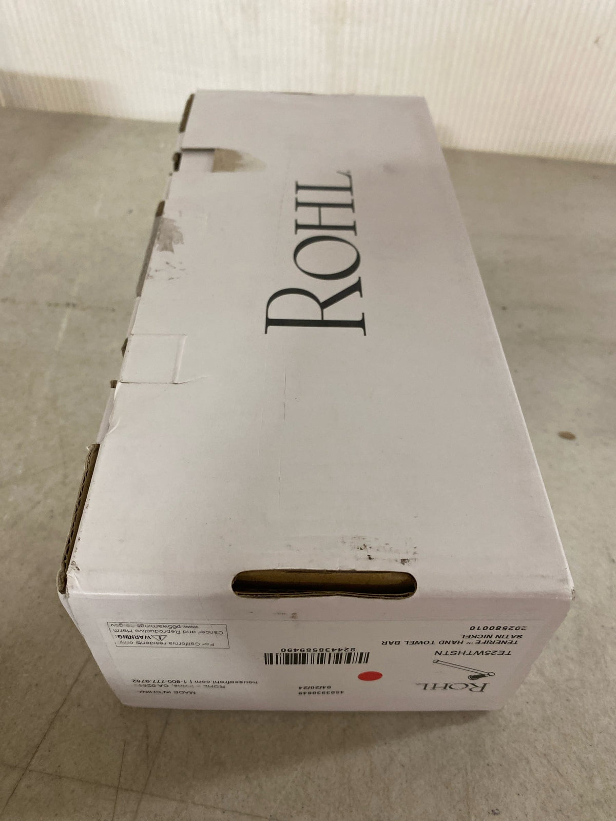 Rohl TE25WTHSTN Tenerife 8" Towel Bar - Satin Nickel