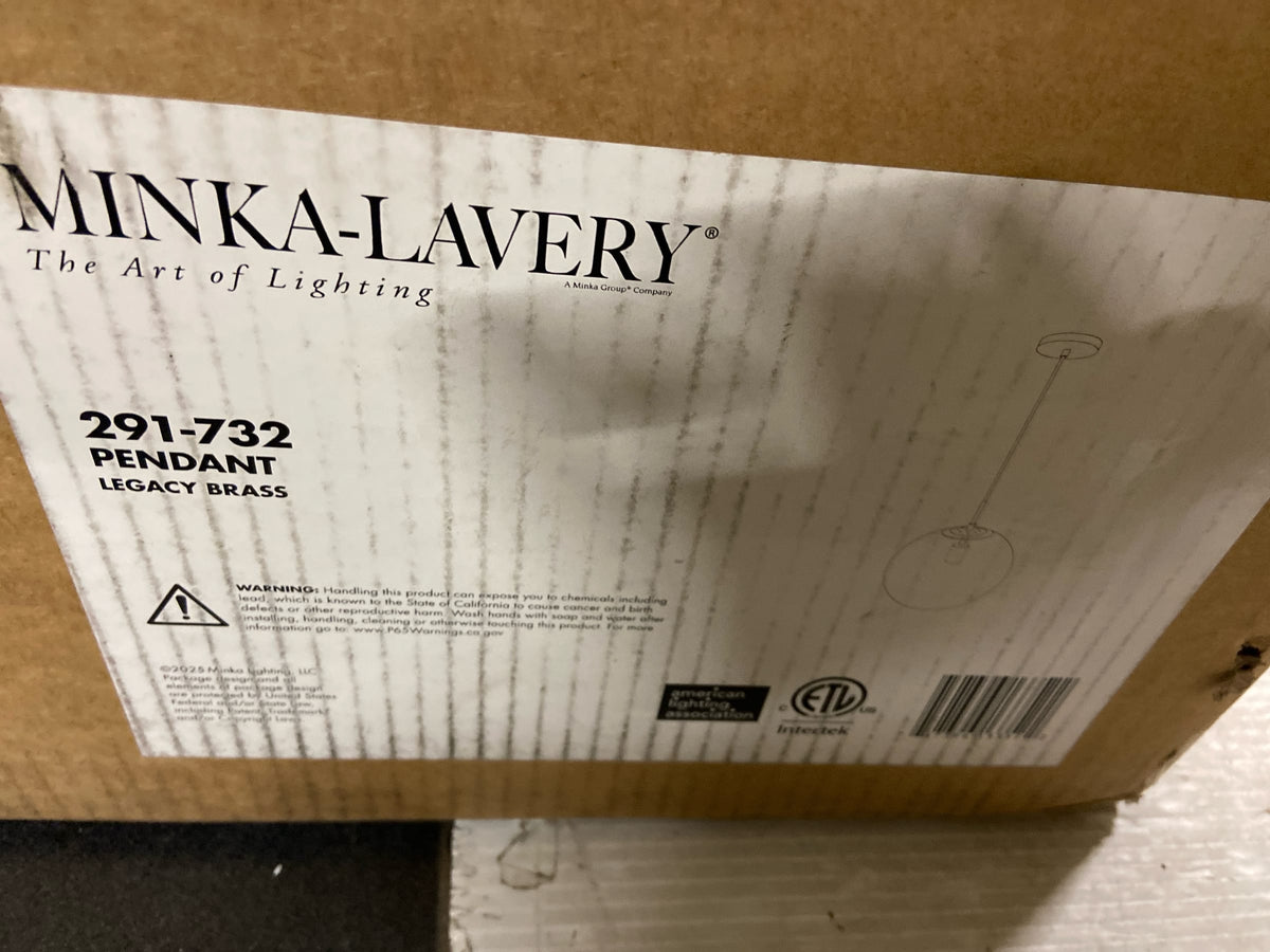 Minka Lavery 291-732 Mist 12" Wide Pendant - Legacy Brass with Alabaster Glass