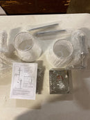 Lamqee 06FTL0233BSL 1-Light Polished Chrome Wall Sconce with White Fabric Shade(2-Pack)