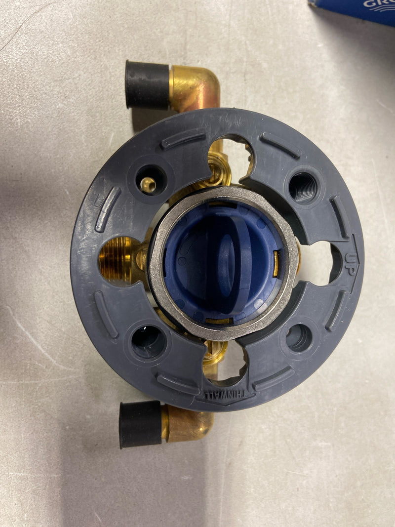 GROHE 35116000 GrohSafe 3.0 Pressure Balance Valve Rough with Flush Plug with Elbows with PEX Cold Expansion Outlets with Service Stops, Unfinished