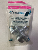 SharkBite Dual Shut Off Quarter-Turn Brass Ball Valve, 1/2 Inch Push to Connect x 3/8 Inch OD Compression x 1/4 Inch OD Compression, Chrome, SBDS123814