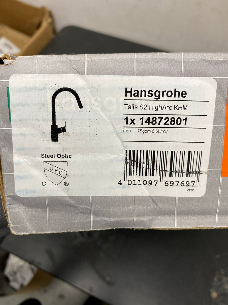 Hansgrohe 14872801 Talis S² 1.75 GPM Pull-Down 1-Spray Kitchen Faucet with High-Arc Spout & Magnetic Docking - LimitedLifetime  - Steel Optik