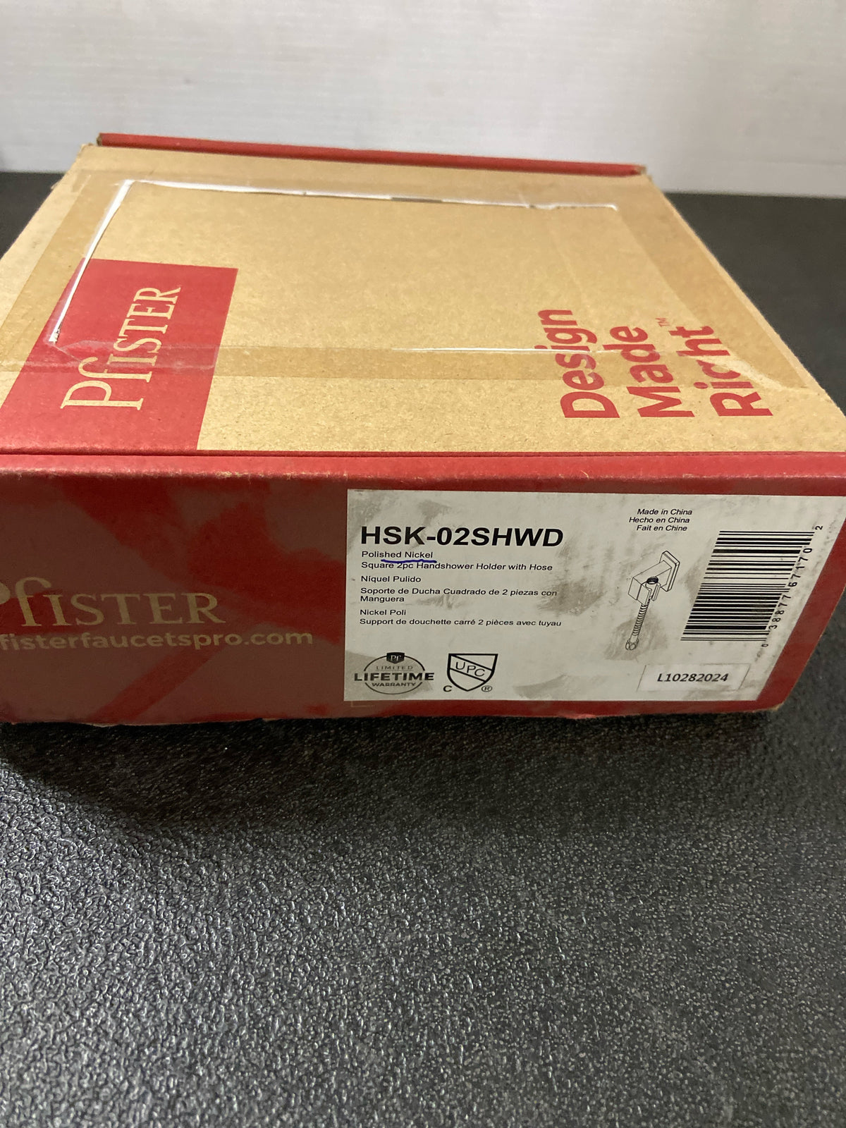 Pfister HSK-02SHW Modern Square 2-piece Handshower Holder