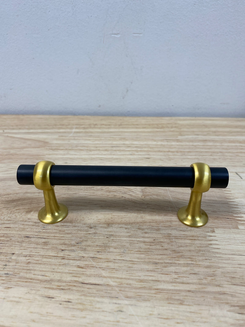 Belwith Keeler B077523-MBBGB Ostia 3-3/4 Inch Center to Center Bar Cabinet Pull - Matte Black and Brushed Golden Brass