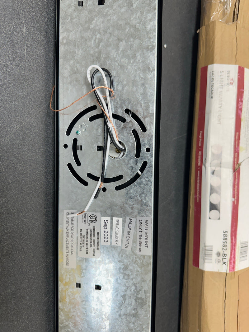 Design House 588582-BLK 5 Light 30" Wide Vanity Strip - 2.5 AMPS - Matte Black