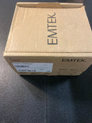 Emtek 5123ROUUS19 Round Knobset Single Cylinder Keyed Entry Door Knob Set with Modern Rectangular Rose - Flat Black