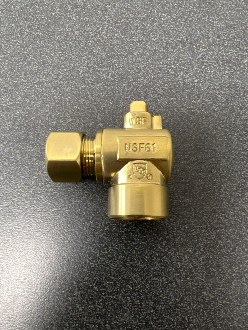 Kingston Brass CC43207X Vintage Mixing Valve 1/2" Sweat x 3/8" OD Comp Angle Stop Valve - Brushed Brass