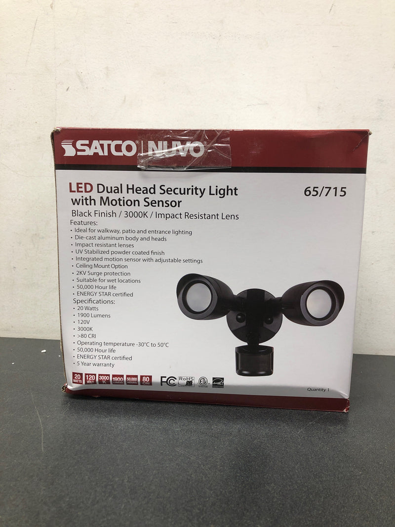 Nuvo Lighting 65/715 2 Light 8" Wide LED Outdoor Flood Light with Motion Sensor - 3000K - Black