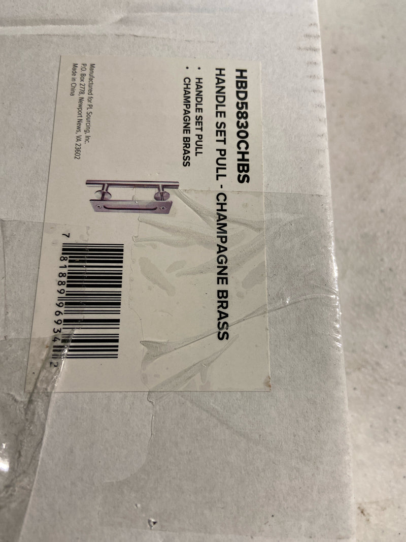 Miseno MBD5830CHBS 7" Long Center to Center Barn Door Handle/Pull Set - Champagne Brass