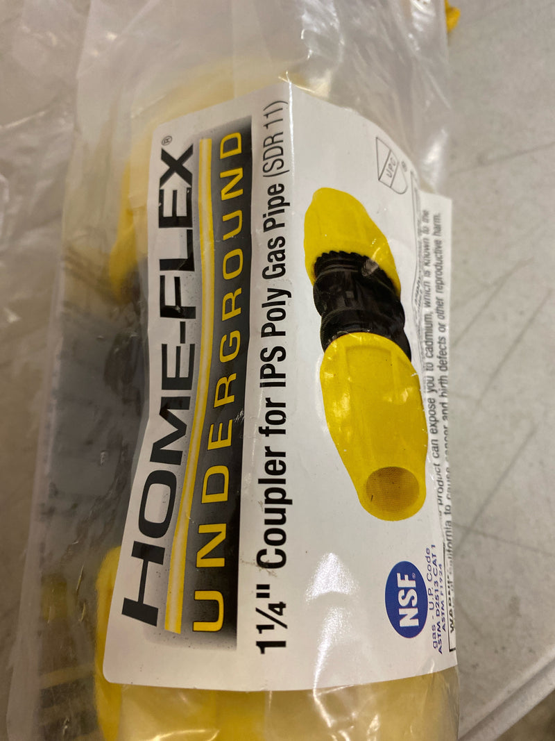 Home-flex 18-429-012 1-1/4 in. IPS DR 11 Underground Yellow Poly Gas Pipe Coupler