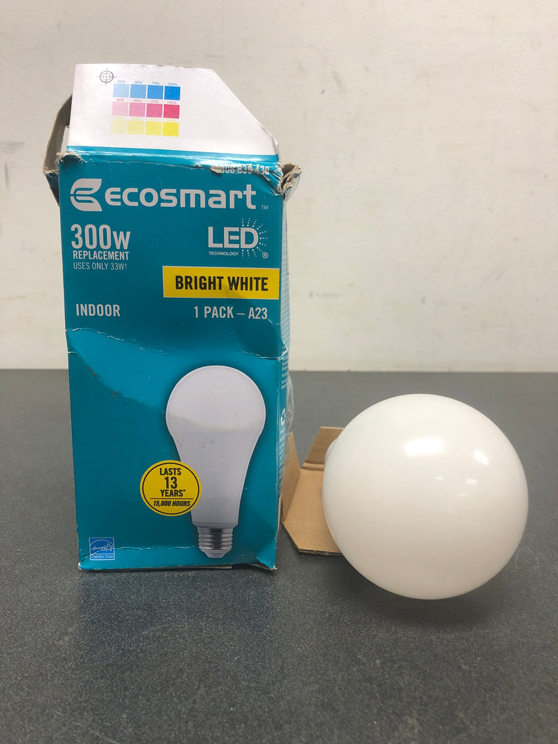 Ecosmart FG-04253 300-Watt Equivalent A23 Energy Star Dimmable LED Light Bulb Bright White (1-Pack)