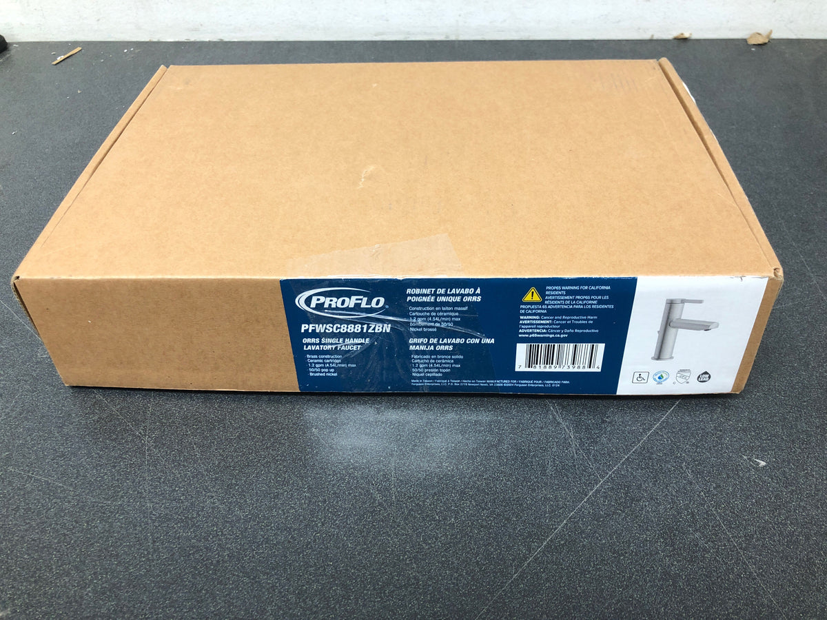 PROFLO PFWSC8881 Orrs 1.2 GPM Single Hole Bathroom Faucet with Pop-Up Drain Assembly - Brushed Nickel