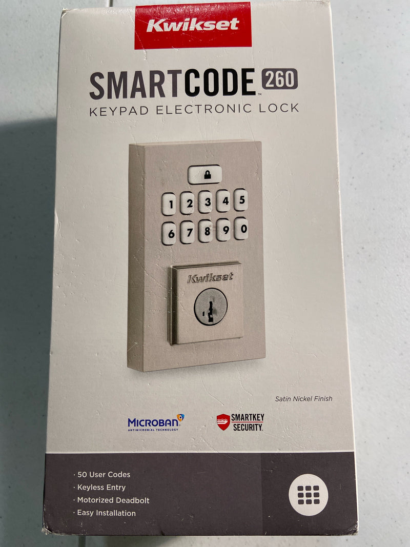 Kwikset 9260CNT-15S SmartCode Deadbolts Touchpad Single Cylinder Keyless Entry Deadbolt with UL Fire Rating and Smartkey Technology - Satin Nickel