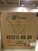 Z-Lite 481SF15-MB-BN Malcalester 4 Light 15" Wide Semi-Flush Drum Ceiling Fixture - Matte Black / Brushed Nickel