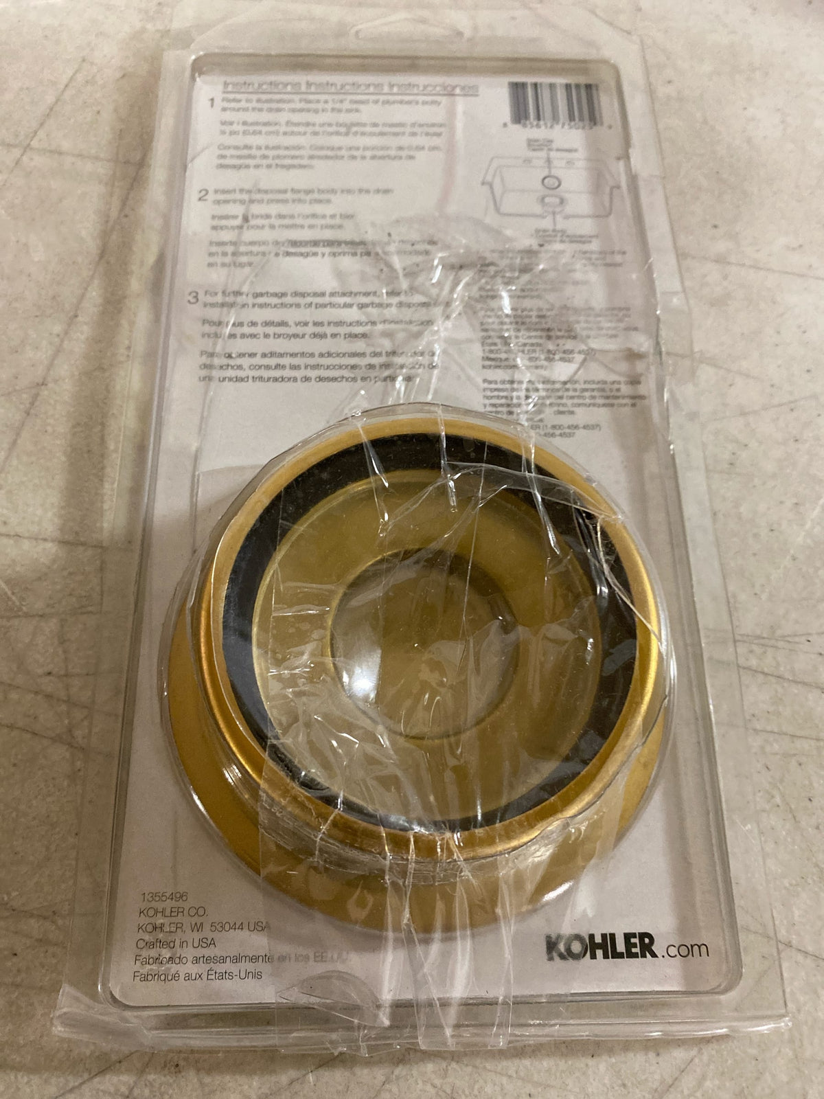 Kohler Solid Durable Disposal Flange and Stopper for Standard Garbage Disposals