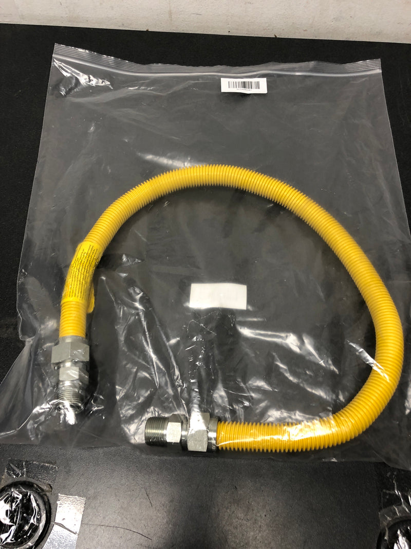 Jones Stephens G76041 1" OD (3/4" ID) X 36" Long, 3/4" Male Pipe Thread X 3/4" Male Pipe Thread, Yellow Coated Corrugated Stainless Steel Gas Connector - N/A