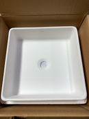 Vigo VG04001 Dianthus 15" L x 15" W x 5" H Square Stone Composite Vessel Bathroom Sink - White