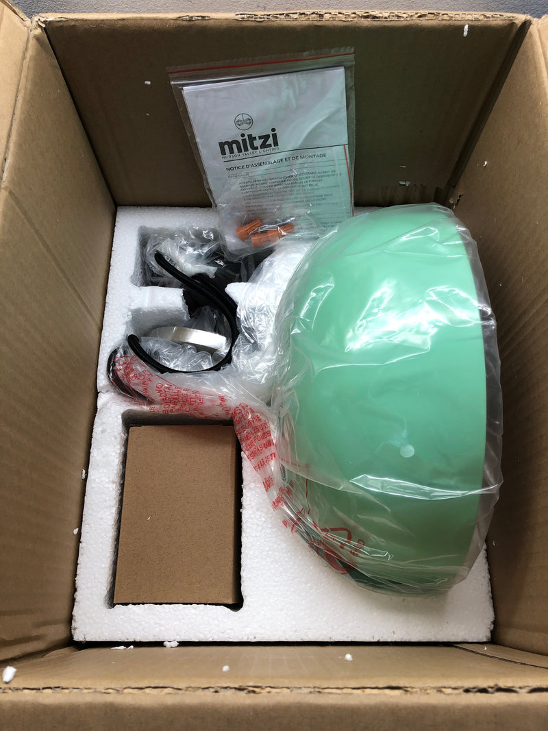 Mitzi H199701S-PN/MNT Avery Single Light 11" Wide Pendant - Polished Nickel / Mint