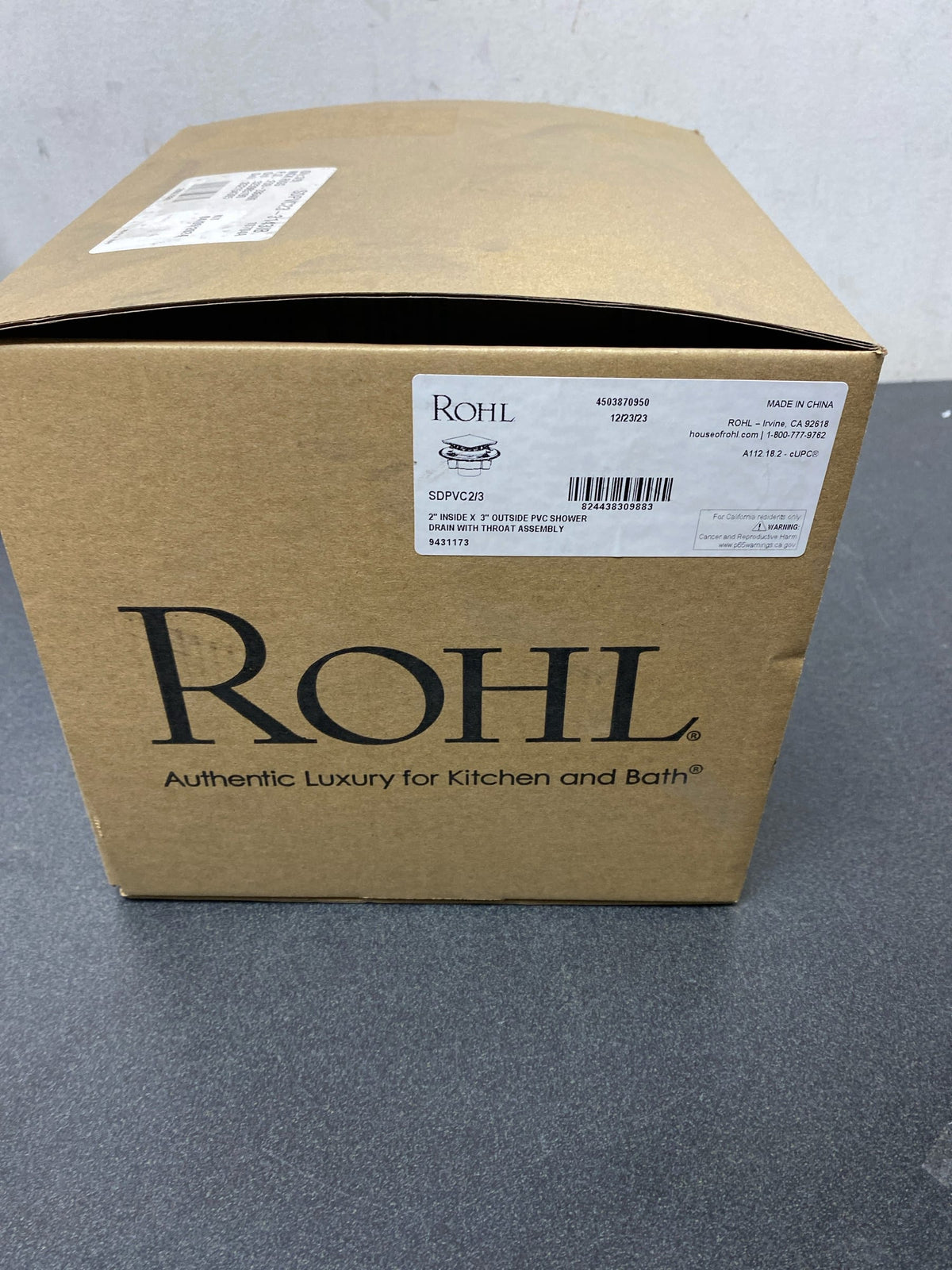 Rohl SDPVC2/3-3143IB PVC 2" X 3" Spa Shower Drain Kit with Matrix Decorative Cover - Italian Brass