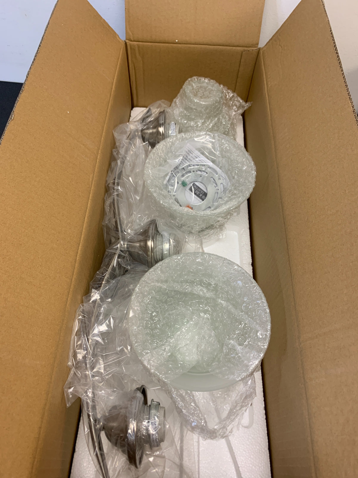 Progress Lighting P3192-09 Trinity 3 Light Bathroom Vanity Light with Etched Glass Shades - 24" Wide - Brushed Nickel