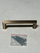 Nostalgic Warehouse 761773 Carre 4 Inch Center to Center Handle Cabinet Pull - Antique Brass