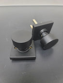 Miseno MLK4090BK Quattro Shaker Passage Door Knob Set with Square Rose - Matte Black