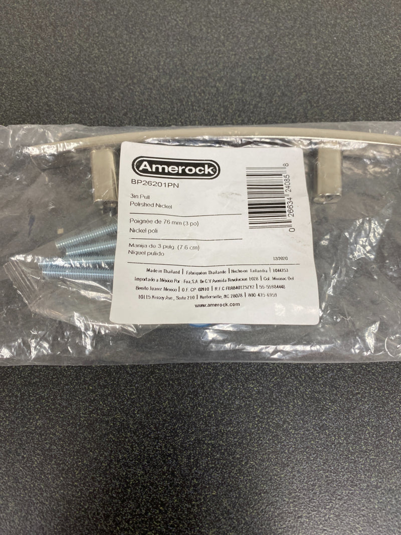 Amerock BP26201PN Cyprus 3 in (76 mm) Center-to-Center Polished Nickel Drawer Pull