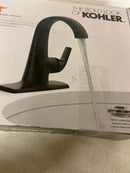 Kohler K-R30577-4D-BL Cursiva Single Handle Single Hole Bathroom Faucet in Matte Black
