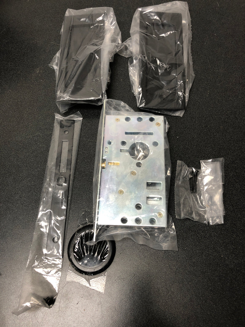 Emtek 2114US19138 Modern Rectangular 7-1/4 Inch Passage Mortise Pocket Door Pull for 1-3/8" Thick Doors - Flat Black