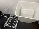 Rev-A-Shelf RV-12PB-LE Classic 16-1/16" White Steel Pull Out Waste Container with Included Lid - White