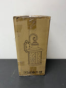 Globe electric 44537 Norman 1-Light White Outdoor Indoor Wall Lantern Sconce with Clear Seeded Glass Shade and Incandescent Bulb Included