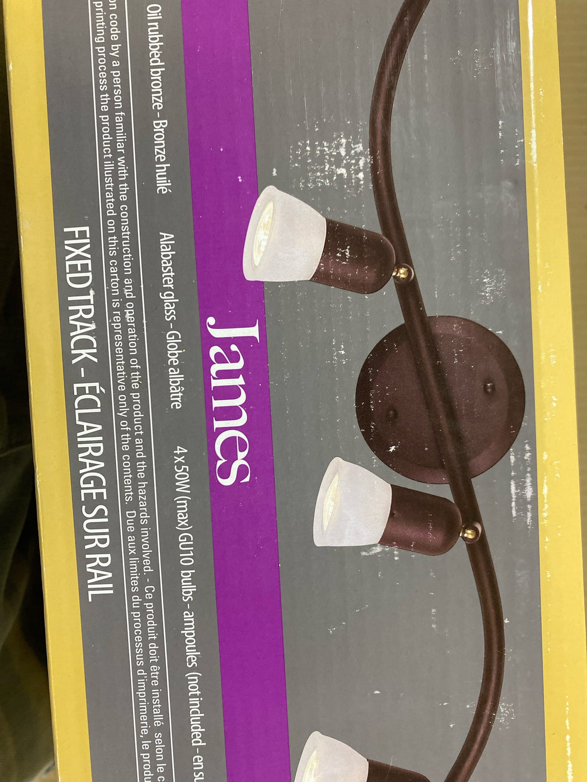 James 4-Light Track Lighting, Oil Rubbed Bronze, Adjustable Alabaster Glass Shades, 50W G10 Compatible, 26.5 Inch Wide, Modern Industrial Ceiling Spotlight for Kitchen, Living Room, Hallway