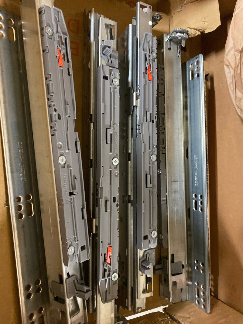 Blum 763.3810M Movento 15 Inch Full Extension Concealed Undermount Drawer Slide with 125 Lbs. Weight Capacity, Self Close and Soft Close - Pair - N/A