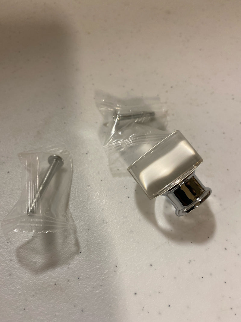 Hickory Hardware P3709-CACH Midway 1-1/4" Chic Acrylic Clear Round Button Cabinet Knob / Drawer Knob - Crysacrylic/Chrome