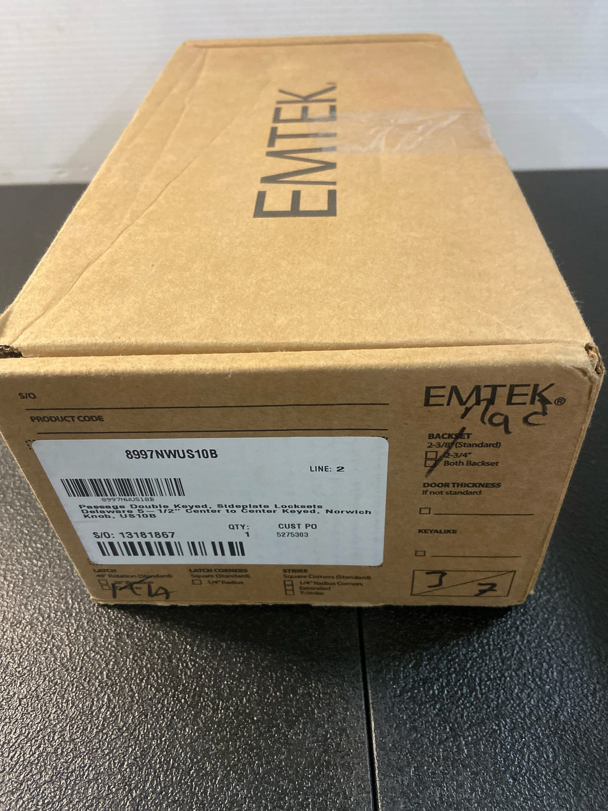 Emtek 8997US10B Delaware Series Double Cylinder Keyed Entry Set with 9 Inch Tall Backplate From the American Classic Collection - Oil Rubbed Bronze Norwich Knob