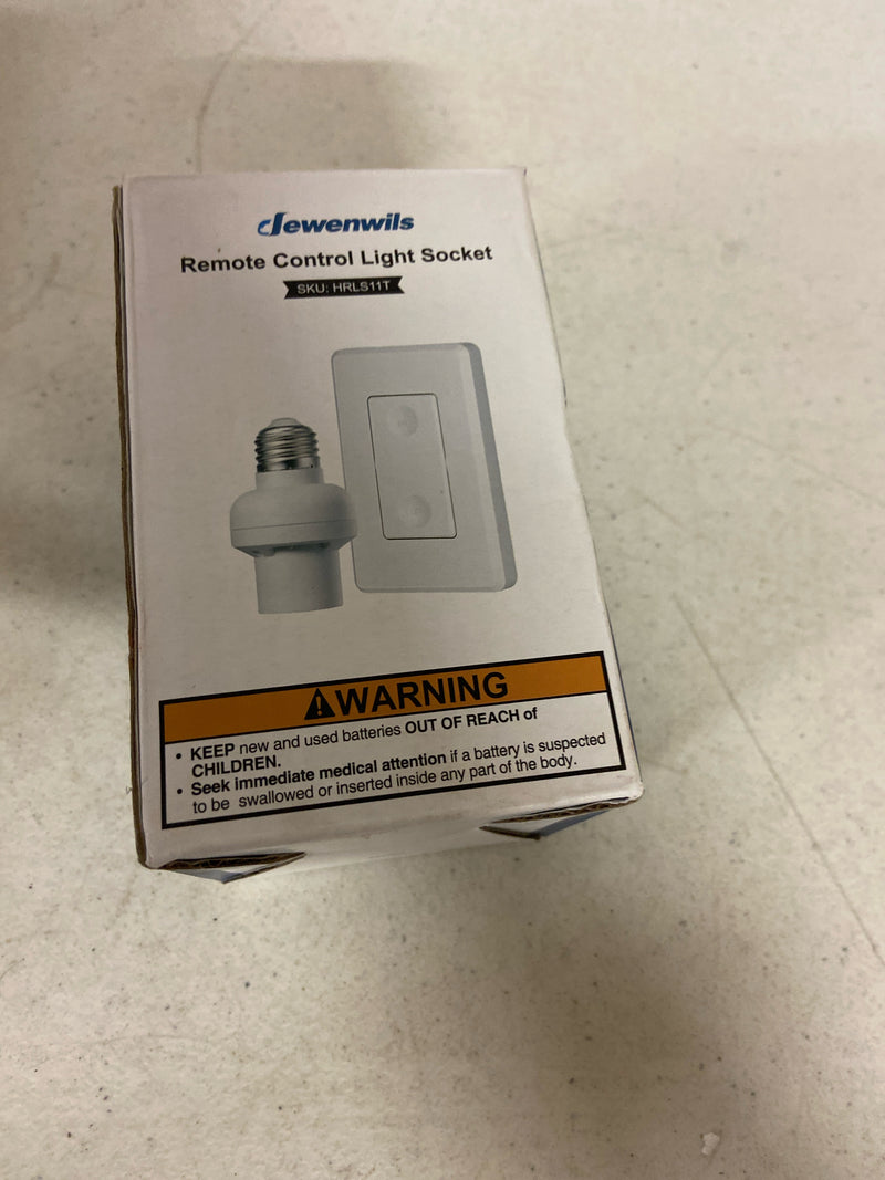Dewenwils HRLS11T 120-Volt Remote Control Light Bulb Socket w/ Wall Mounted Wireless Controller, White (1 Wall Switch Plus 1 Socket)