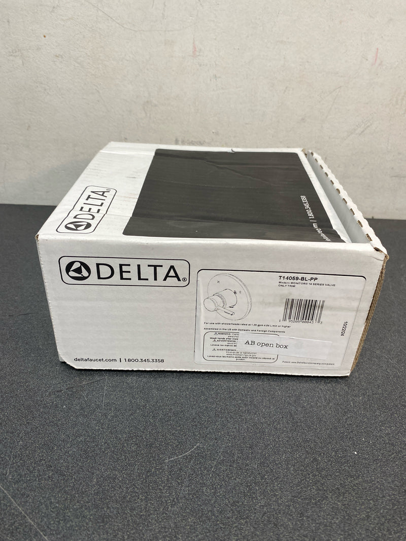 Delta T14059-BL-PP Modern Cylindrical 1-Handle Wall Mount Valve Trim Kit in Matte Black (Valve Not Included)