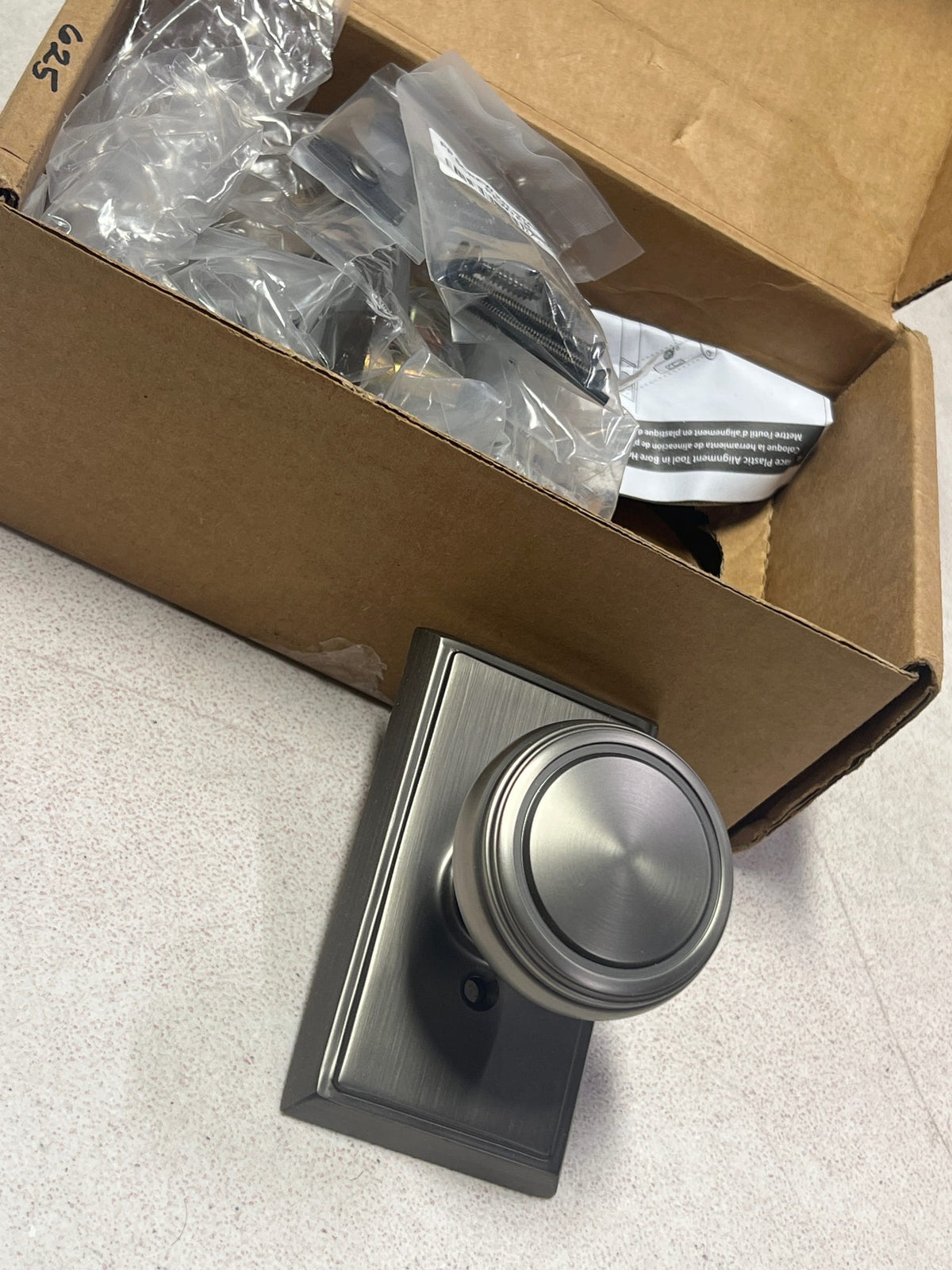 Emtek 8121NWUS15A Norwich Passage Door Knob Set with Rectangular Rose from the Brass Classic Collection - Pewter