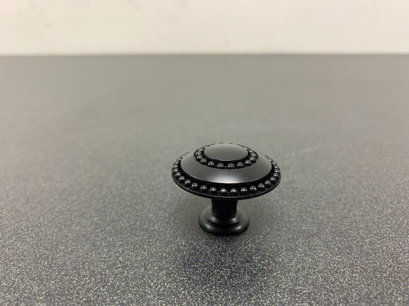 Liberty Hardware PBF808Y-FB-C Beaded 1-1/2 Inch Mushroom Cabinet Knob - Matte Black