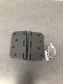 Deltana S44R51B 4" x 4" Plain Bearing 5/8" Radius Corners Mortise Hinge - Pair - Black