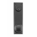 Emtek 8080US19 Quincy Sideplate Single Cylinder Keyed Entry Door Knob or Lever Set with 3-5/8 Inch Center to Center - Flat Black
