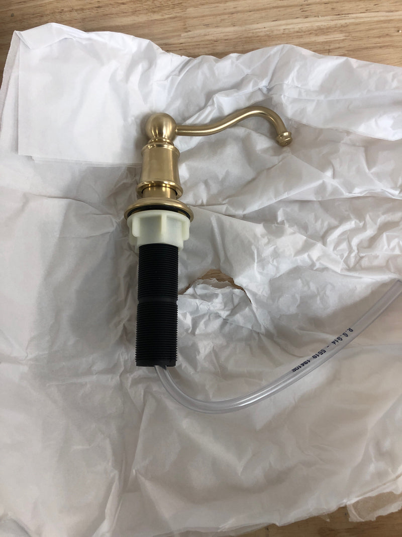 Perrin and Rowe U.6695SEG Georgian Era Deck Mounted Soap Dispenser with 16 oz Capacity - Satin English Gold