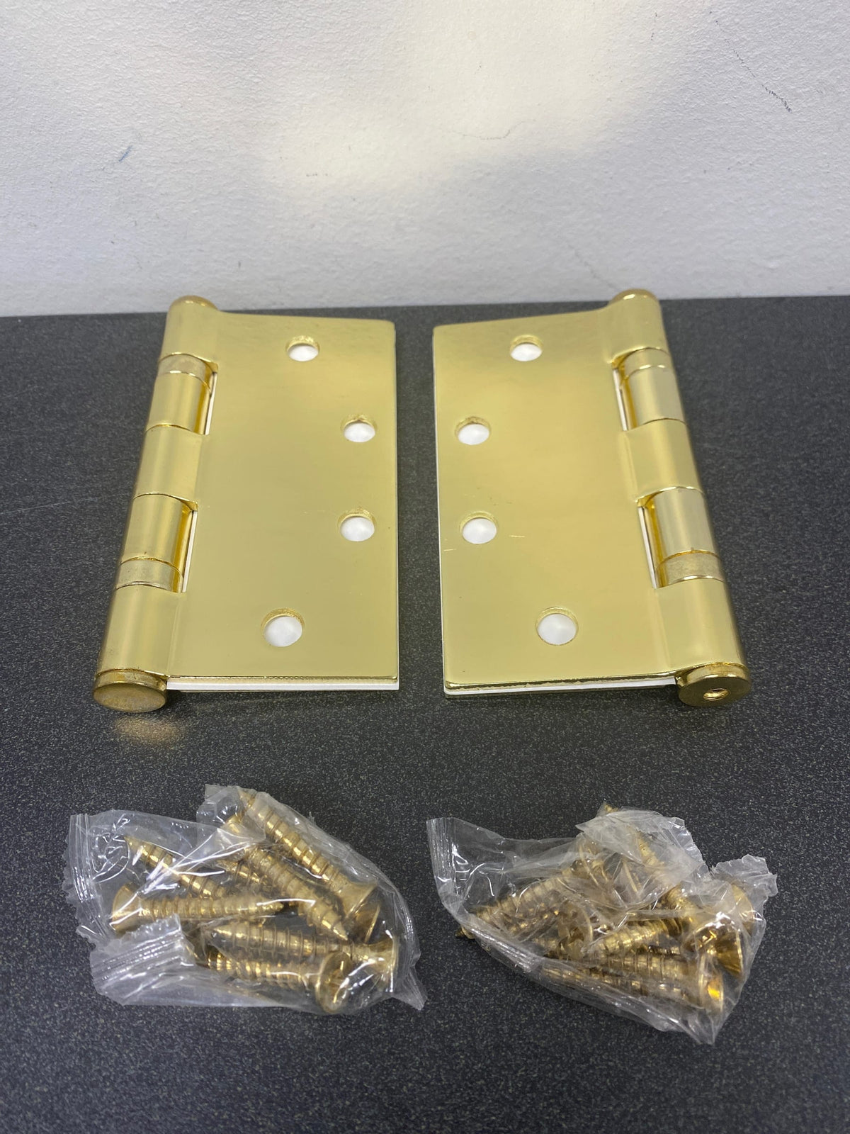 Emtek 94015US3 4.5" x 4.5" Square Corner Ball Bearing Mortise Hinge - Pair - Polished Brass